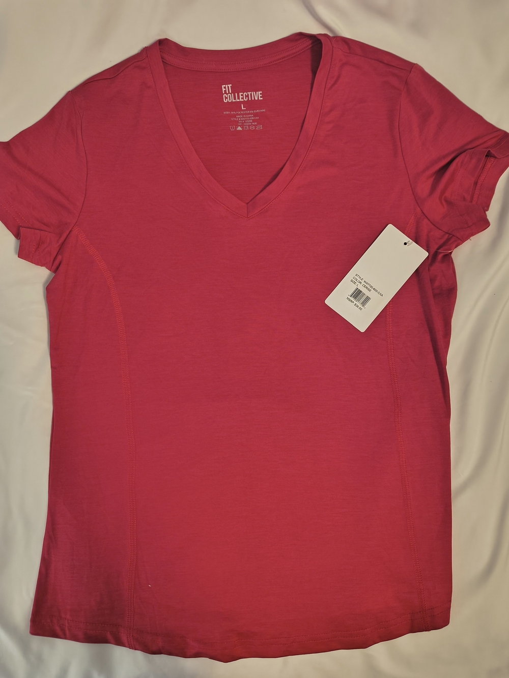 Women's V-Neck Active Tee - Raspberry Pink